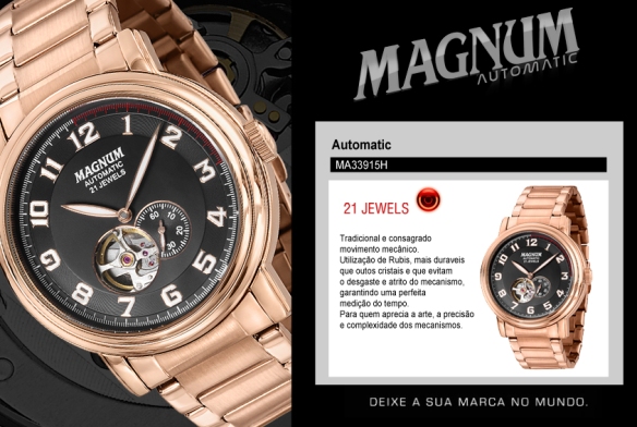 relogio magnum automatic 21 jewels