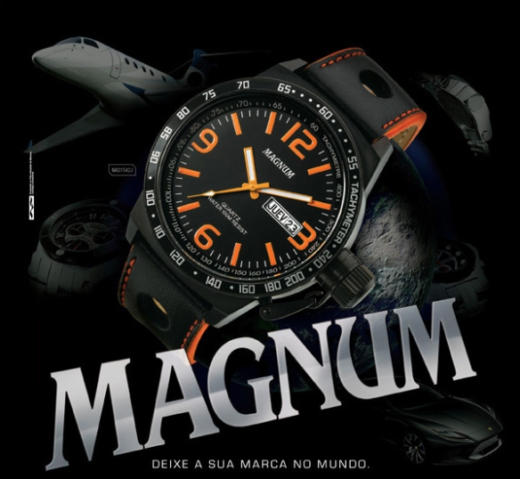 Relógio Magnum Sports Masculino Ma31524b Pulseira De Couro